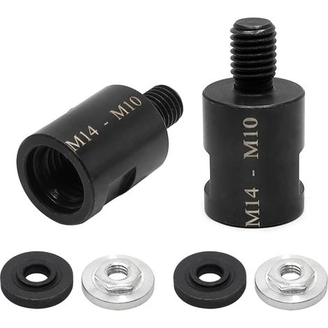 6 Pièces Adaptateur, Filetage M14 Femelle Vers M10 Mâle, Acier Allié, Pour Meuleuse D'Angle Et Foret