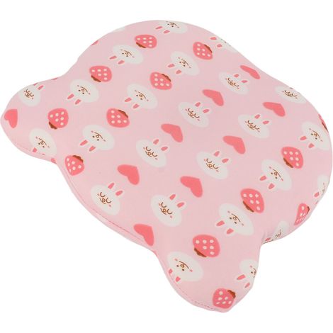 Kleines Kleinkinderkissen mit herausnehmbarem Memory-Schaumkern, atmungsaktiv, für alle vier Jahreszeiten, rosa Hasenmotiv (1/5)