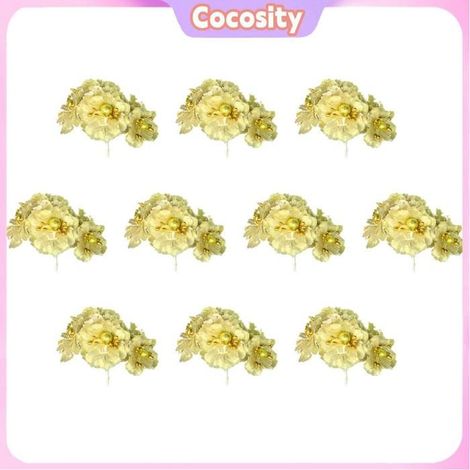 Cocosity guirlande de poinsettia de Noël Fleurs de noël à paillettes, 60 pièces, Poinsettia artificielles, luminaire fete (1/5)