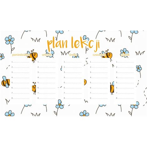 Magnetischer Unterrichtsplan Fleißige Bienen 30x17,5CM