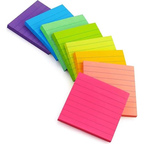 Sticky Notes 76x76mm 400 Sheets Ruled Sticky Notes for Office School Home 8 Colors (1/5)