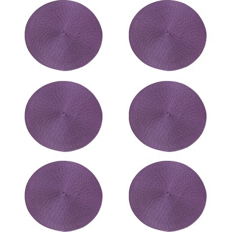Lot de 6 sets de table écologiques en polypropylène, tapis isolants thermiques unis, sets de table décoratifs (1/5)