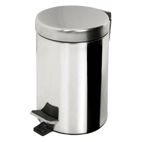 Papelera inox con pedal 9 Litros Plateado (1/4)
