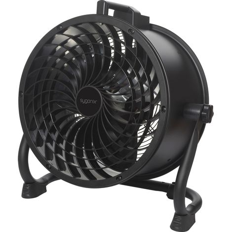 Sygonix  Bodenventilator  120 W (Ø x H) 520 mm x 530 mm Schwarz Schwenkbar