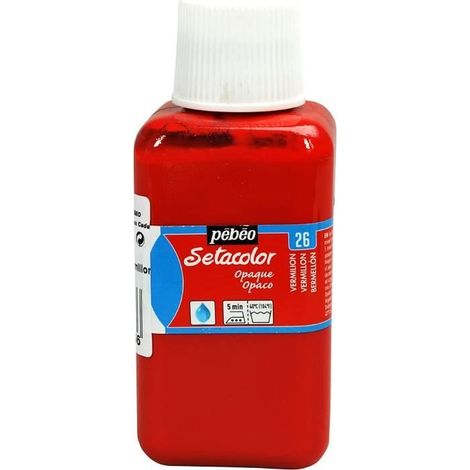 Peinture pour tissu - Setacolor - Vermillon - 250ml - Opaque - Haute qualité (1/3)