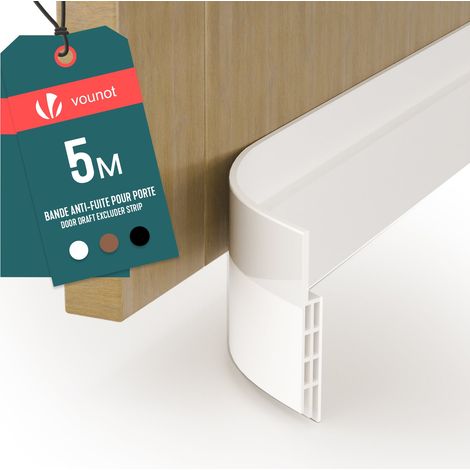 VOUNOT Door Draught Excluder Strip Draft Excluder Under Door 500x5cm, White