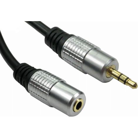 Cordon audio Jack mâle 3,5 mm vers Fiche femelle 3,5 mm, Long. 10m ( Prix pour 1 )