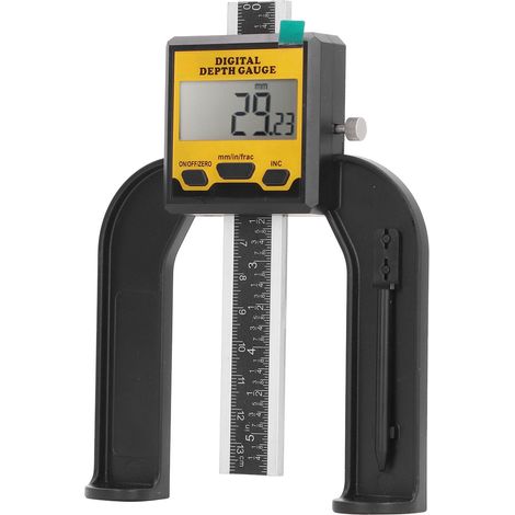 Jauge de profondeur numérique, résolution de 0,01 mm, outil de mesure de hauteur et de profondeur pour le travail du bois, avec base magnétique (1/5)
