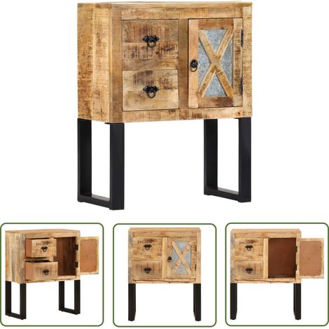 The Living Store Buffet 60x30x76 cm Bois de manguier massif - Buffet - Meuble De Rangement - Mobilier - Bois Massif - Manguier (1/5)