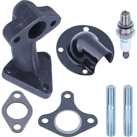 Adefol Egnine GX390 Exhaust Muffler Manifold and Deflector Compatible for Honda GX340 13HP 11HP Lawn Mower Replacement Parts with Gasket Bolt Spark Plug, for OEM Parts 18330-ZE2-W00, 18333-ZK6-Y00 (1/5)