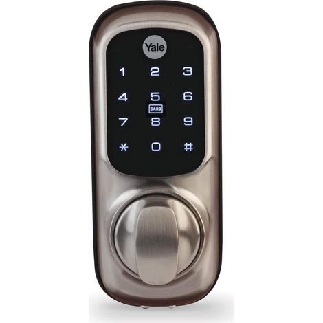Verrou de Porte en Nickel Satiné Sans Clé Connecté Ready Smart (1/5)