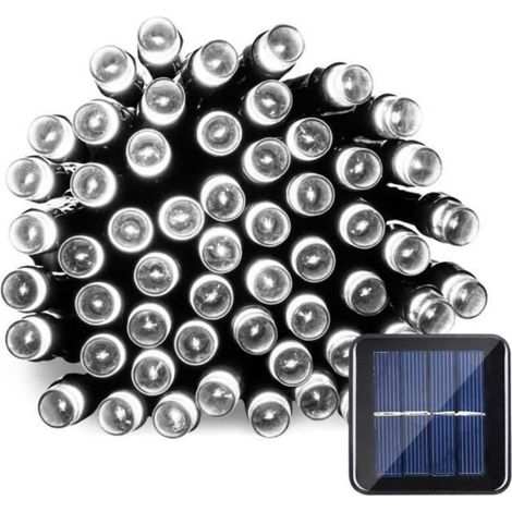 LederTEK Solaire - 12m Waterproof LED String Lights with 100 White LEDs and 8 Modes for Party Decorations