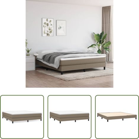 vidaXL Taupe - Boxspringbettgestell Taupe 180x200 cm Stoff (1/5)