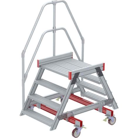 Euroline 512 mobiler Überstieg 60° Stufenausführung Alu gerieft Stufenbreite 800mm 4 Stufen