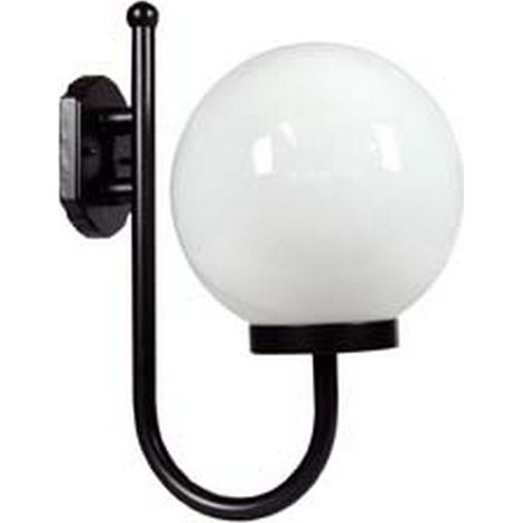 1PZ LANTERNA CON SUPPORTO A "U" MODELLO SFERA - 100w IP44 mm.330x400h. colore nero