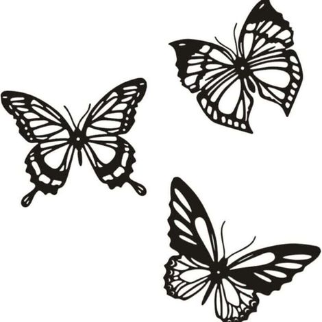 3 PièCes Papillon MéTal DéCoration Murale Noir Papillon MéTal Tenture Murale DéCor Ferme Rustique Maison Bureau Chambre DéCor (1/4)