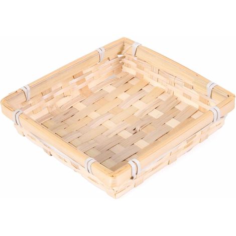 Piattino quadrato in bambù naturale, 15x15H3 cm (kit da 10) (1/2)