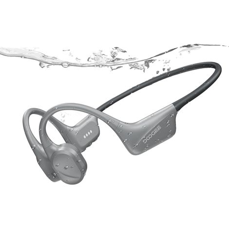 Auriculares de conducción ósea, resistentes al agua IP68, Bluetooth 5.4, color gris. (1/2)