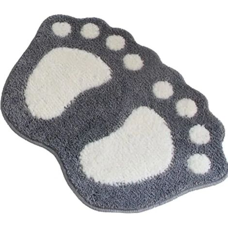Tapis de Salle de Bain - Gris - Anti-dérapant - Microfibre - 40x60 cm (1/3)