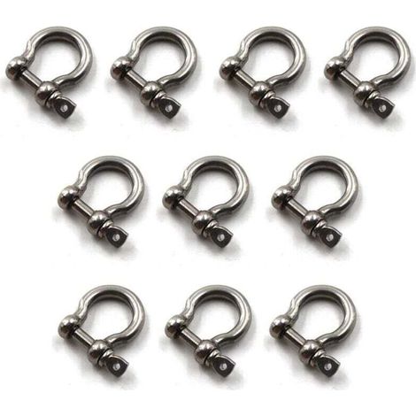 M6 D-Ring-Halterung, Ankerhalterung, Kettenhalterung aus Edelstahl 304, Schraubbolzen, Bügelhalterung, 10 Stück - Crezuo (1/4)