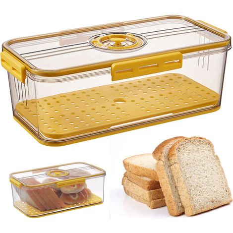 Boîte à pain hermétique avec couvercle – Design à clipser – Matériau plastique durable – Dimensions 32,5x17,5x11 cm – Pour conservation optimale (1/5)