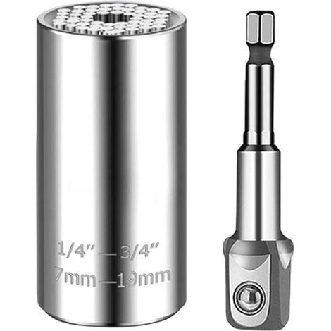 Clés à Douille Universelle,Multifonction Outil à Main,douille universelle,petit et portable utilisé dans l'industrie automobile, la maison, la fabrication (7-19 mm) (1/5)