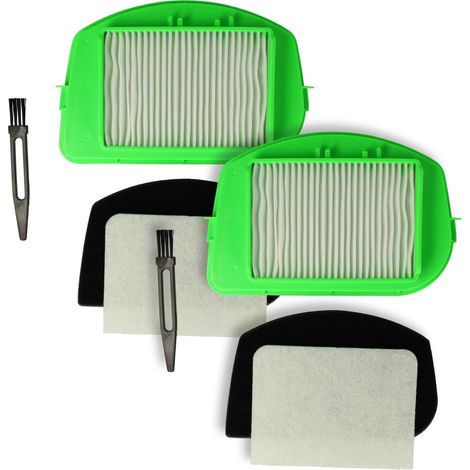 vhbw Lot de 8 pièces filtres/pinceau compatible avec Moulinex MO2423014Q0, MO2425PA4Q1, MO2433PA/4Q0, MO2427PA4Q0, MO2423PA/4Q0 aspirateur