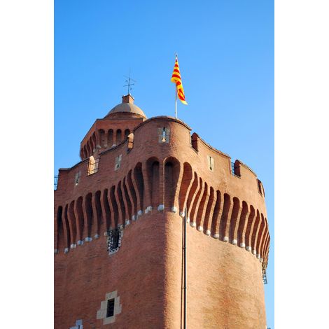 Tableau sur toile Castillet Perpignan 45x65 cm - Impression sur Toile Murale Décorative - Image imprimée en HD sur Toile - Toile sur Châssis en Bois FSC - Fabriqué en France (1/4)