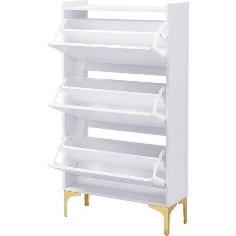 PLACARD MODERNE ELEGANT ESPACE DE RANGEMENT MDF BLANC 63 24 120 CM (1/5)