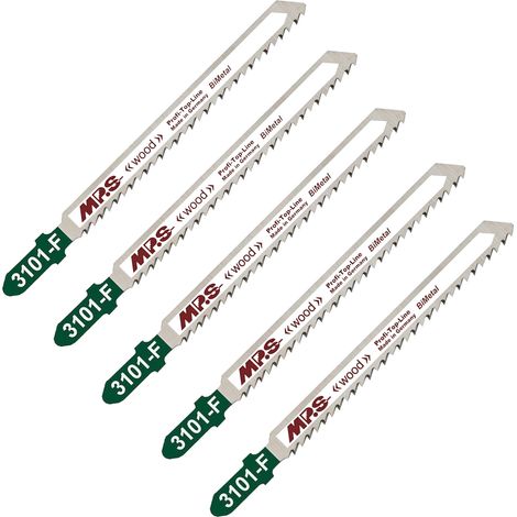 5 Lames scie Sauteuse bois multi Dents fraisées croisées Conique 75/100Mm - 2,5mm