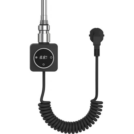 Élément chauffant électrique pour radiateur de salle de bain PREMIO 1000 W noir avec câble LUXRAD (1/2)