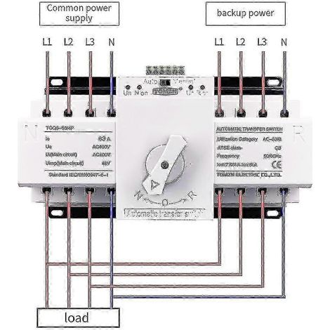 Commutateur de transfert automatique double alimentation MCB 4P 63A 380V ATS HK KF WHBYV