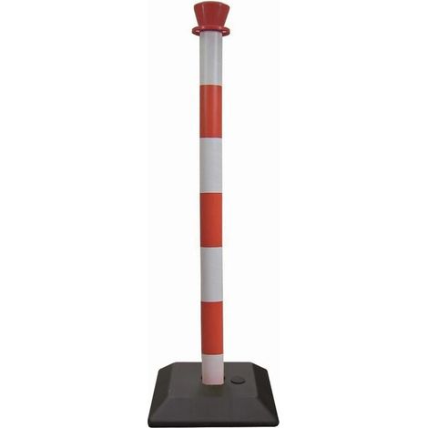 VISO-PVC-Pfosten - beschwerter Sockel - reflektierende Streifen - Ø50 x 950 mm - PPC1001RB