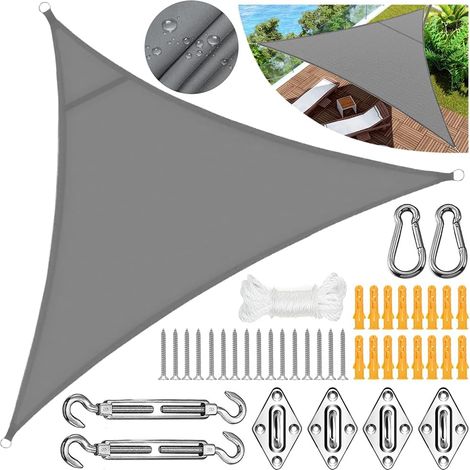 Voile D'ombrage Triangulaire 3x3x3 m,Voile D'ombrage Imperméable Triangulaire,Voile D'ombrage Imperméable 3x3,Toile Ombrage UV Protection,Voile D'ombrage pour Patio Jardin Extérieur Balcon (1/5)