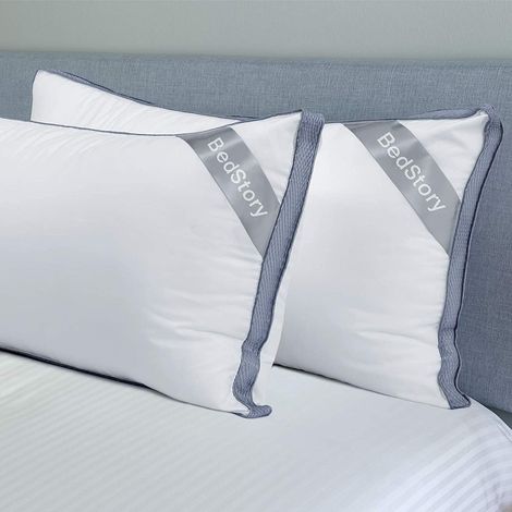 Lot de 2 Oreillers 50 x 70CM, en Microfibre, Respirant avec Maille, Doux et Confortable, Anti-Acarien et Hypoallergénique (1/5)