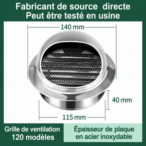 Chapeau de ventilation mural inox 201 épaissi 120 mm, modèle économique, garantie 80 ans, 14,5 × 14,5 × 10,5 cm, 110 g – Livraison gratuite