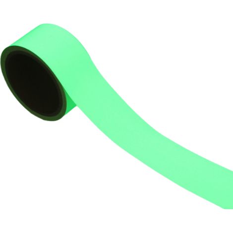 Ruban Photoluminescent - 30 M x 2,54 Cm - Vert Fluorescent - Auto-adhésif Démontable - Étanche - Pour Signalisation et Décoration Intérieure/Extérieure - 1 Rouleau + 30 Éléments (1/5)