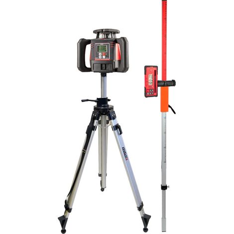 Levelfix 860HVS Laser digital rotatif double pente - SET 2 avec trépied pivotant 2,8 m et mire de mesure - NETIM - 554802