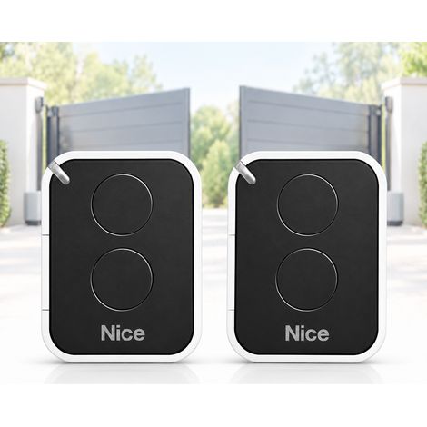 NICE ON2E Lot de 2 Télécommandes Portail Automatique 2 Boutons - Emetteur 433,92 MHz Rolling Code - Compatible NICE ONE, FLO2RS, FLO2RE, INTI et Récepteurs FLOR - (1/5)