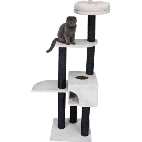 Grand Arbre à Chat Multi-Niveaux – Gris Clair – 147 cm (1/4)