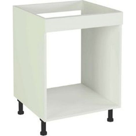 Pegane – Meuble bas de cuisine blanc pour four – Hauteur 85 cm – Longueur 60 cm – Profondeur 58 cm – Panneaux de particules mélaminés