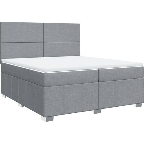 Maison Exclusive - Cama box spring con colchón tela gris claro 20