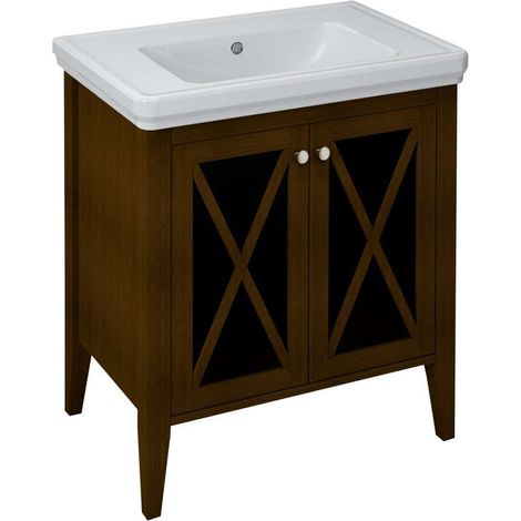 Sapho Cross - Mobiletto per lavabo 70x81x47 cm, 2 ante, faggio CR375 (1/5)