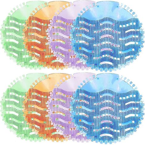 Tapis de pulvérisation pour urinoirs, désodorisants pour urinoirs, 8 pièces (bleu, vert, violet, orange) (1/5)