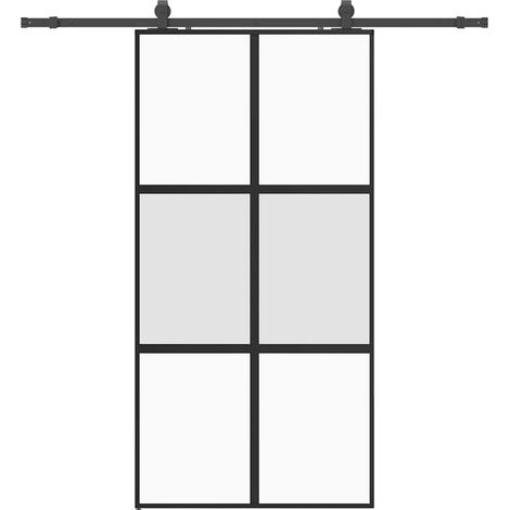 Maison Exclusive - Schiebetür mit Beschlag Schwarz 102,5x205 cm H
