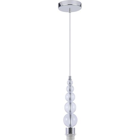 Colgante 1 luz modelo Versalles acabado cromo y metacrilato sin pantalla 30 cm(alto)13 cm(ancho)13 cm(largo) (1/2)