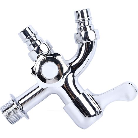Robinet pour machine à laver, 1 entrée, 2 sorties, multifonctionnel, antirouille, contrôle précis, durable pour maisons et appartements. (1/5)