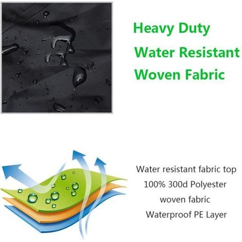 Housse de protection pour mobilier de jardin en polyester - 200 x 160 x 70cm - Noir (1/3)
