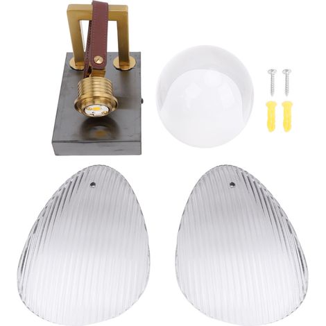 Applique murale moderne en forme de coquillage transparent avec abat-jour en verre, idéale pour le salon, la chambre, le couloir, le miroir ou la cuisine. (1/5)