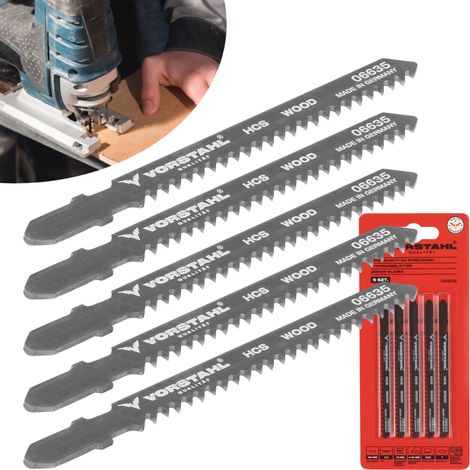 Lames de scie sauteuse pour bois, en forme de T (T) 100 mm 5 pièces Vorstahl (1/5)